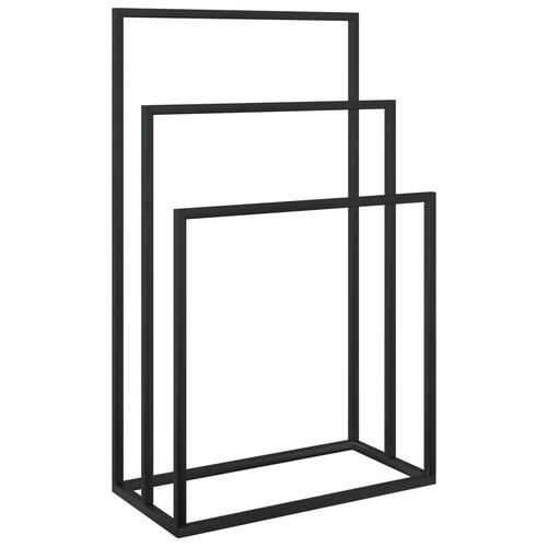 Fritstående håndklædeholder 48x24x79 cm jern sort