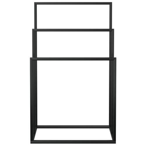 Fritstående håndklædeholder 48x24x79 cm jern sort
