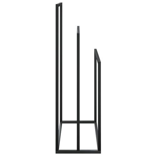 Fritstående håndklædeholder 48x24x79 cm jern sort