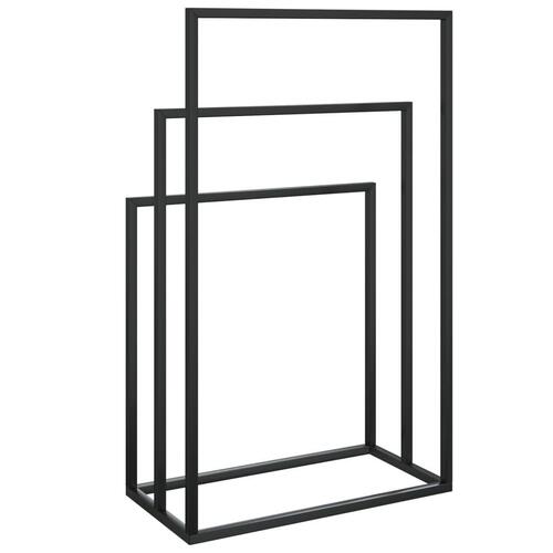 Fritstående håndklædeholder 48x24x79 cm jern sort