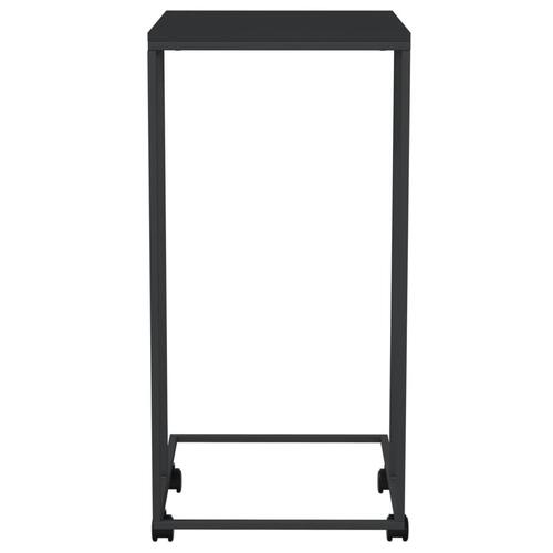 Sidebord med hjul 40x30x63,5 cm konstrueret træ sort