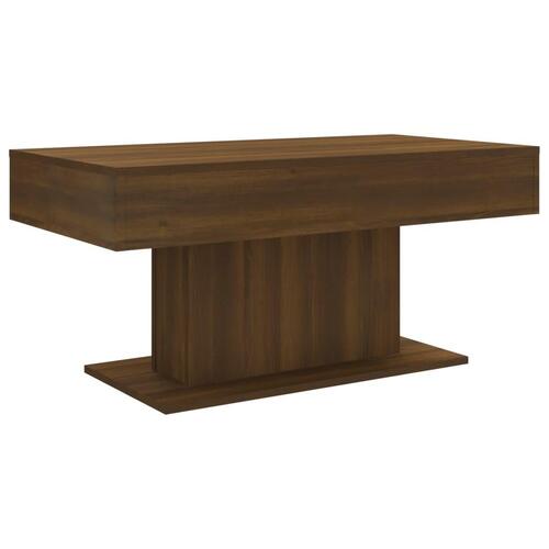Sofabord 96x50x45 cm konstrueret træ brun egetræsfarve