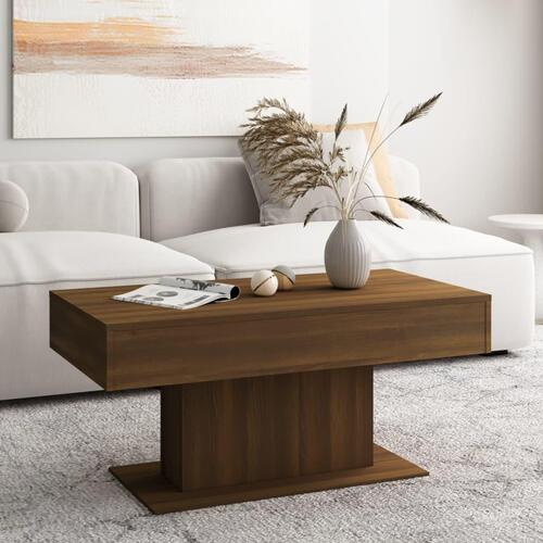Sofabord 96x50x45 cm konstrueret træ brun egetræsfarve