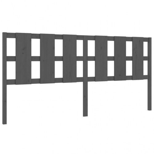 Sengegærde i massivt fyrretræ - grå, 205,5 x 4 x 100 cm