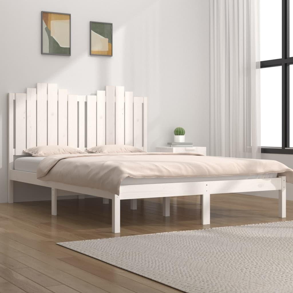 Sengestel 120x190 cm Small Double massivt fyrretræ hvid