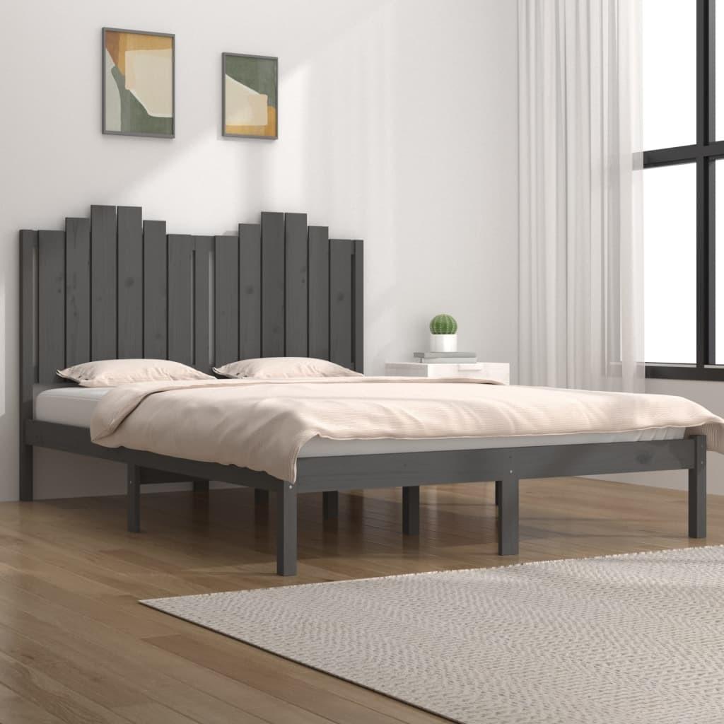 Sengeramme 120x190 cm Small Double massivt fyrretræ grå