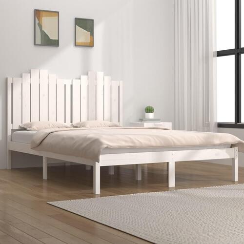 Sengeramme 120x200 cm massivt fyrretræ hvid