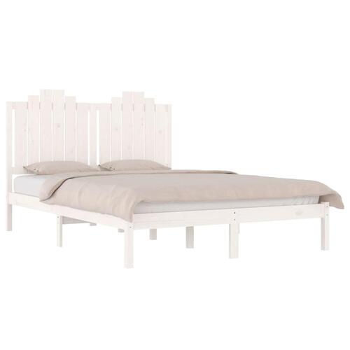 Sengeramme 120x200 cm massivt fyrretræ hvid