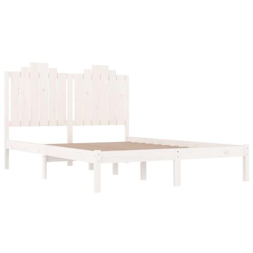Sengeramme 120x200 cm massivt fyrretræ hvid