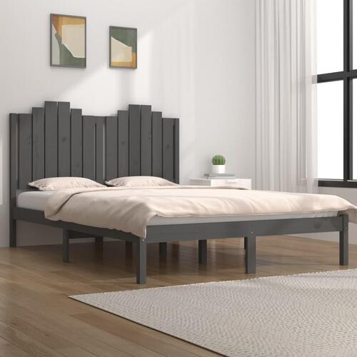 Sengeramme 120x200 cm massivt fyrretræ grå