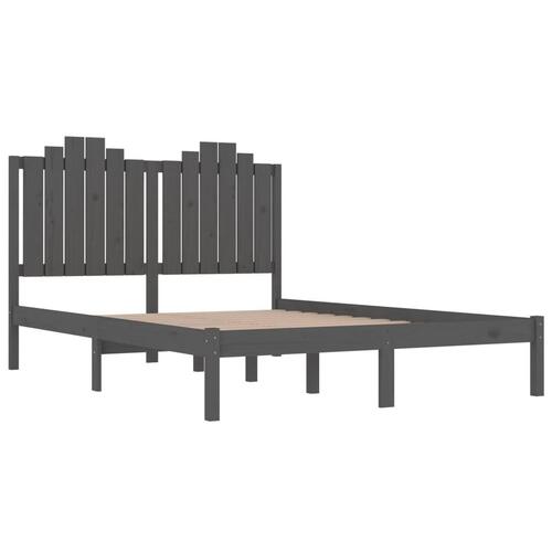 Sengeramme 120x200 cm massivt fyrretræ grå