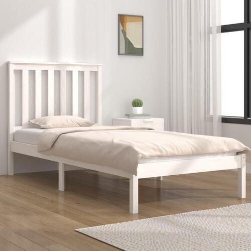 Sengeramme 75x190 cm Small Single massivt fyrretræ hvid