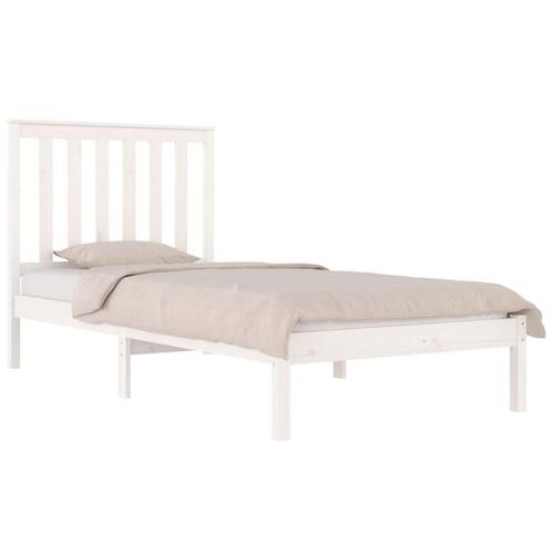 Sengeramme 75x190 cm Small Single massivt fyrretræ hvid