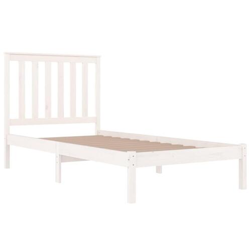 Sengeramme 75x190 cm Small Single massivt fyrretræ hvid