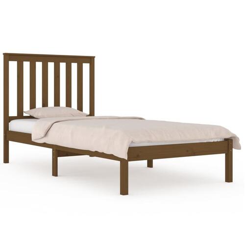 Sengeramme 75x190 cm Small Single massivt træ gyldenbrun