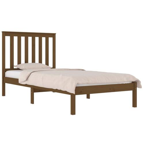 Sengeramme 75x190 cm Small Single massivt træ gyldenbrun