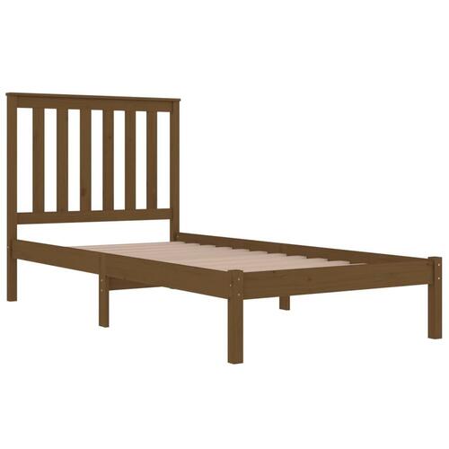 Sengeramme 75x190 cm Small Single massivt træ gyldenbrun