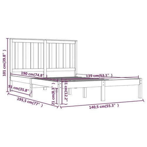 Sengeramme 135x190 cm massivt fyrretræ