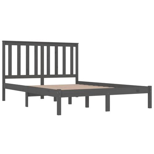 Sengeramme 120x200 cm massivt fyrretræ grå