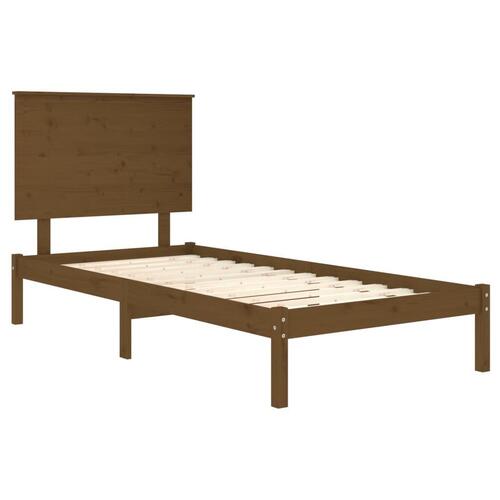 Sengeramme 100x200 cm massivt fyrretræ gyldenbrun