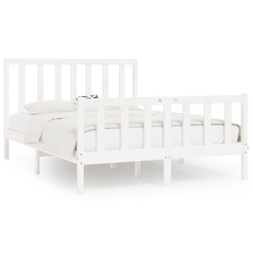Sengeramme 140x200 cm massivt træ hvid