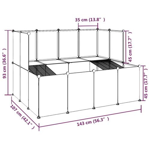 Lille dyrebur 143x107x93 cm PP og stål sort