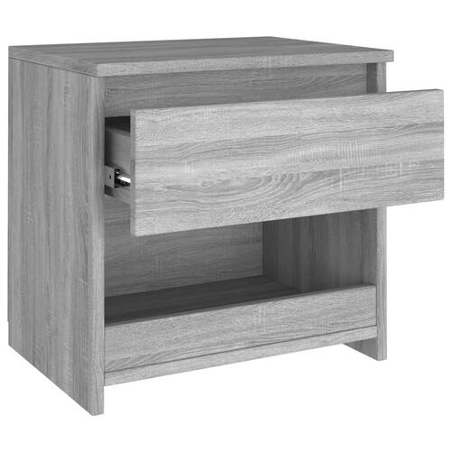Sengeborde 2 stk. 40x30x39 cm konstrueret træ grå sonoma-eg