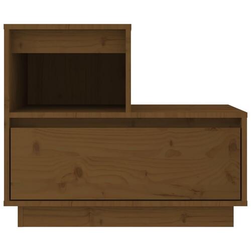 Sengeborde 2 stk. 60x34x51 cm massivt fyrretræ gyldenbrun