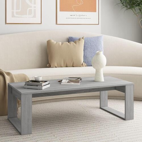 Sofabord 110x50x35 cm konstrueret træ grå sonoma-eg