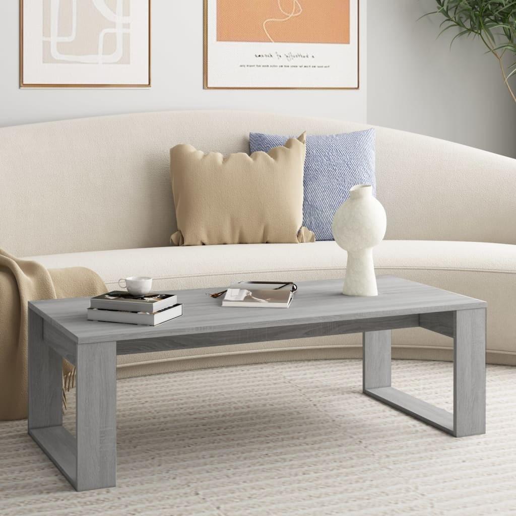 Sofabord 110x50x35 cm konstrueret træ grå sonoma-eg
