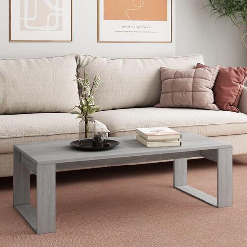 Sofabord 110x50x35 cm konstrueret træ grå sonoma-eg