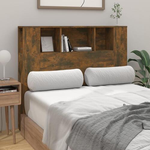 Sengegavl med opbevaring 120x18,5x102,5 cm røget egetræsfarve