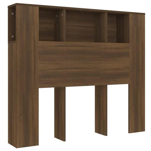 Sengegavl med opbevaring 120x18,5x102,5 cm brun egetræsfarve