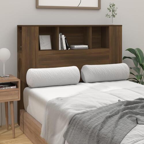 Sengegavl med opbevaring 120x18,5x102,5 cm brun egetræsfarve