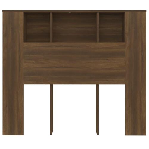 Sengegavl med opbevaring 120x18,5x102,5 cm brun egetræsfarve