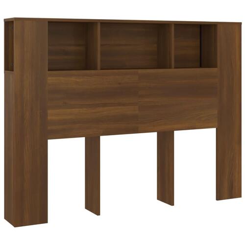 Sengegavl med opbevaring 140x18,5x104,5 cm brun egetræsfarve
