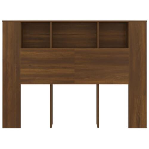 Sengegavl med opbevaring 140x18,5x104,5 cm brun egetræsfarve