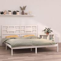 Sengestel 180x200 cm Super King massivt fyrretræ hvid