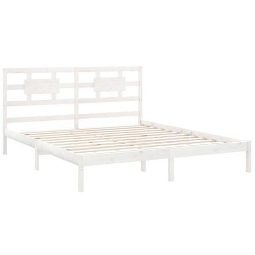 Sengestel 180x200 cm Super King massivt fyrretræ hvid