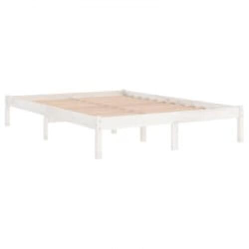 Sengestel 180x200 cm Super King massivt fyrretræ hvid