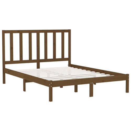 Sengeramme 150x200 cm King Size massivt træ gyldenbrun