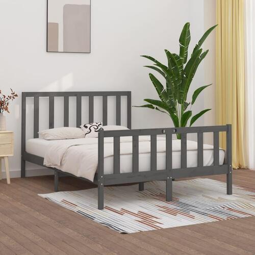 Sengeramme 150x200 cm King Size massivt fyrretræ grå