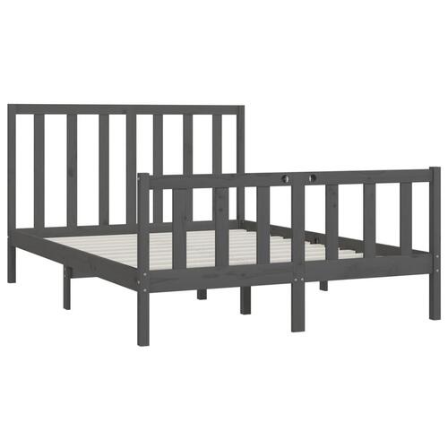 Sengeramme 150x200 cm King Size massivt fyrretræ grå