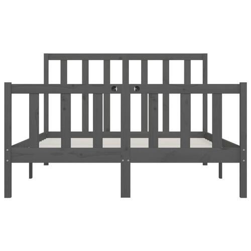 Sengeramme 150x200 cm King Size massivt fyrretræ grå
