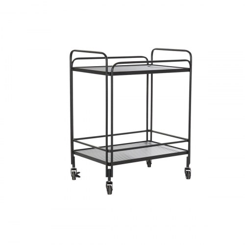 Serveringsvogn - sort metal og krystal, 60,5 × 40,5 × 75,5 cm