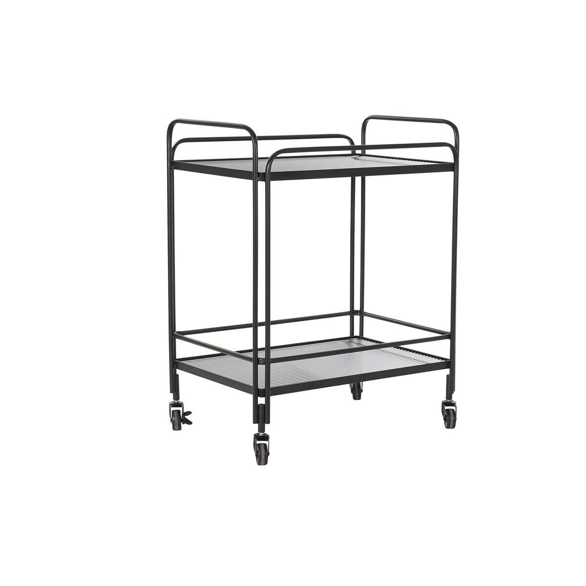 Serveringsvogn - sort metal og krystal, 60,5 × 40,5 × 75,5 cm