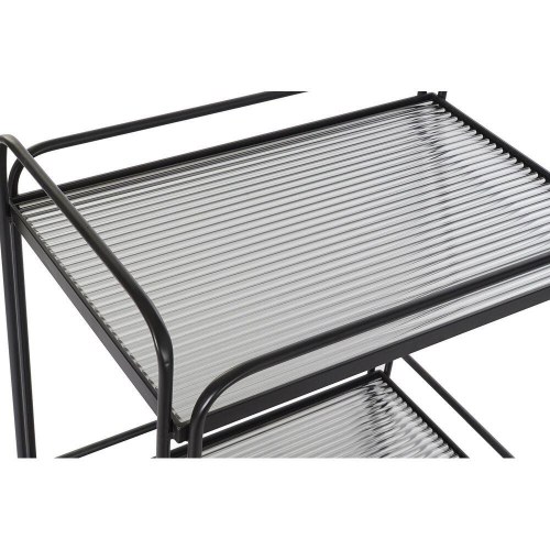 Serveringsvogn - sort metal og krystal, 60,5 × 40,5 × 75,5 cm