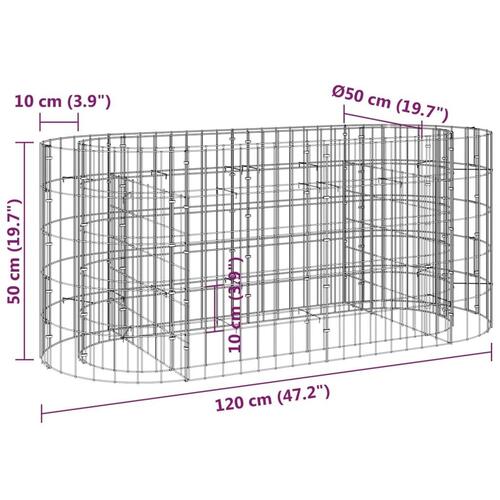 Gabion-højbed 120x50x50 cm galvaniseret jern