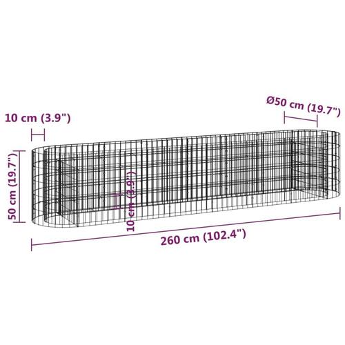 Gabion-højbed 260x50x50 cm galvaniseret jern