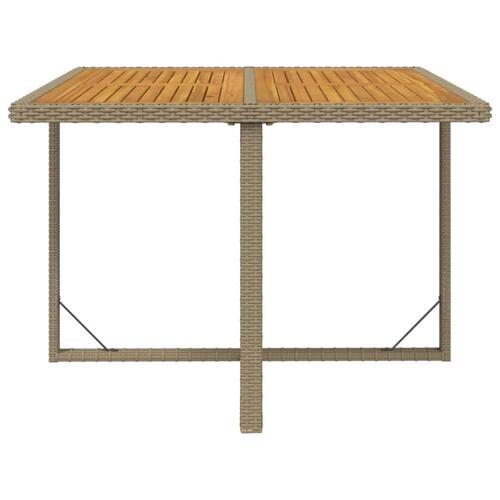 Spisebordssæt til haven 5 dele med hynder polyrattan beige